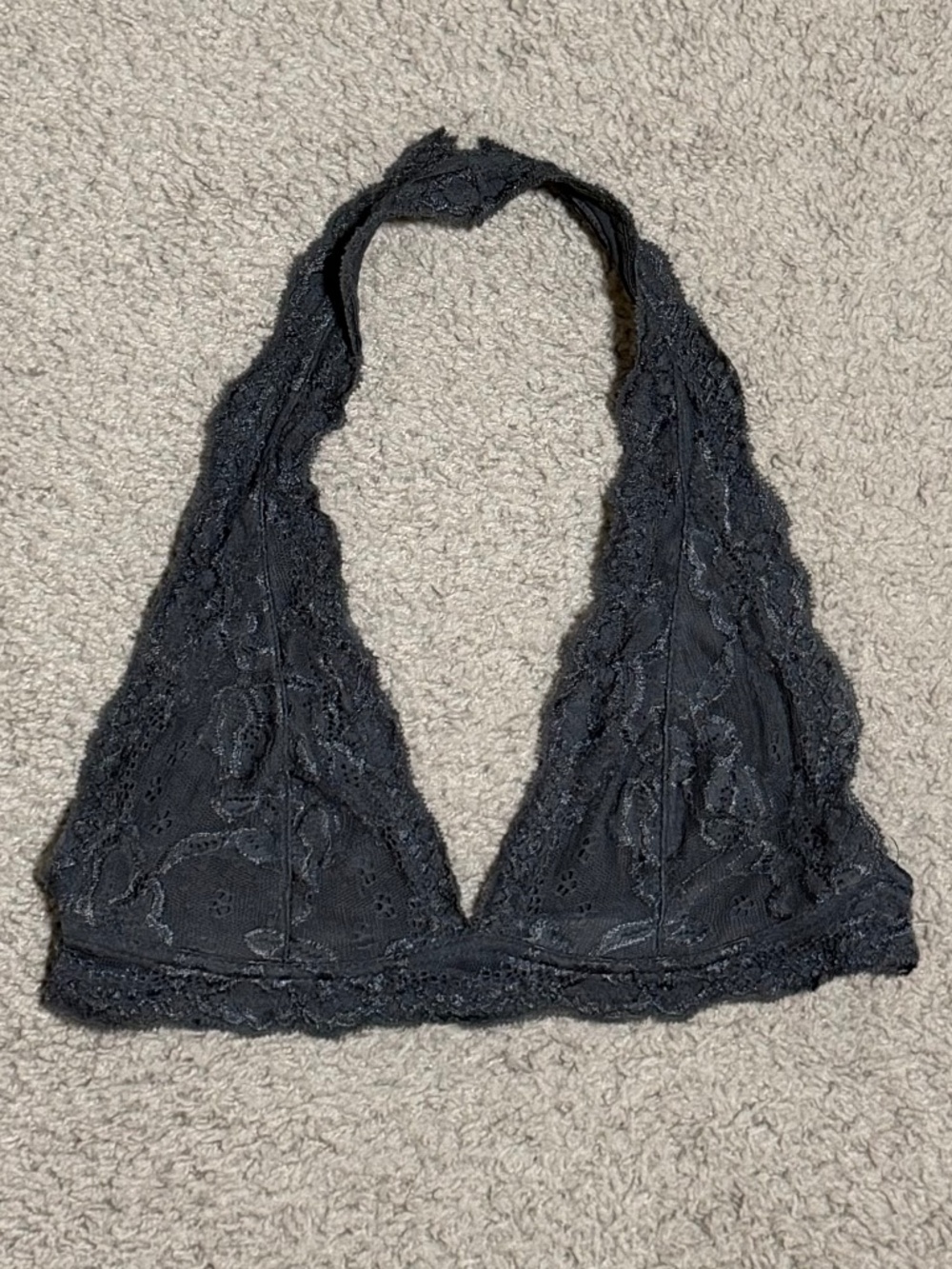 Gray Lace Halter Bralette